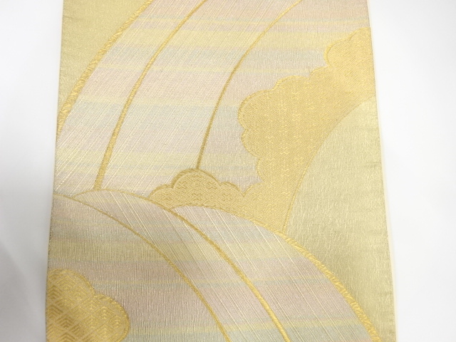 変わり青海波に雲模様織り出し 袋帯：リサイクル・アンティーク着物の